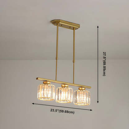 Nordic Multi-Head Designer Long Gold Island Lamps