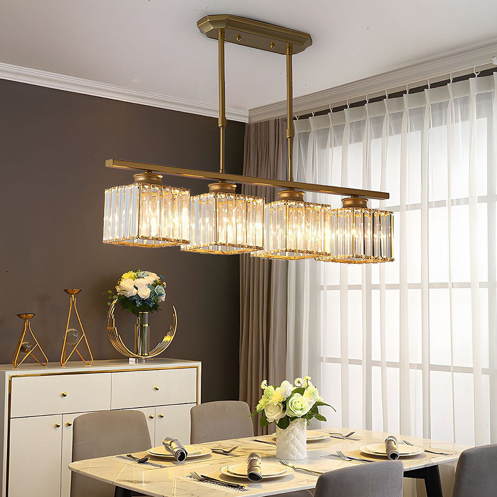 Nordic Multi-Head Designer Long Gold Island Lamps