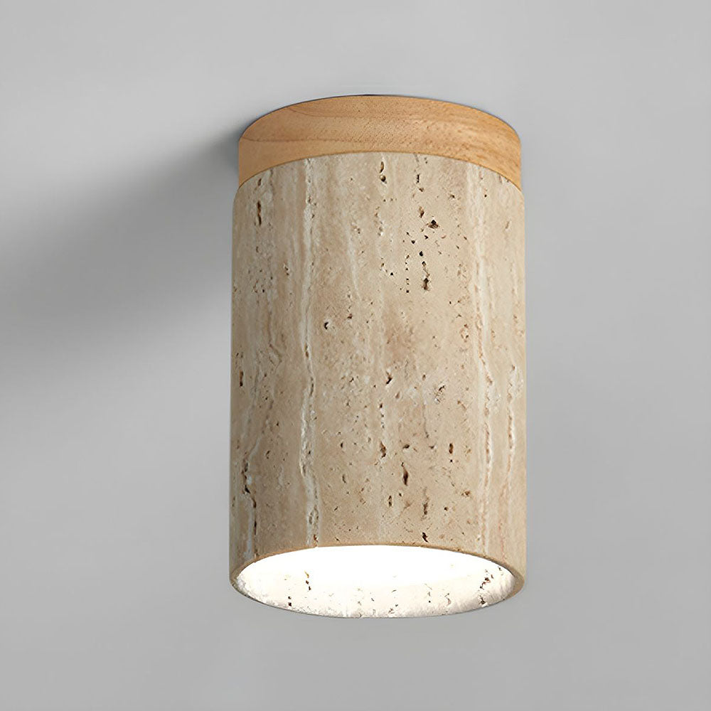 Stone Simplicity Cylindrical Hallway Ceiling Light