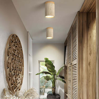 Stone Simplicity Cylindrical Hallway Ceiling Light
