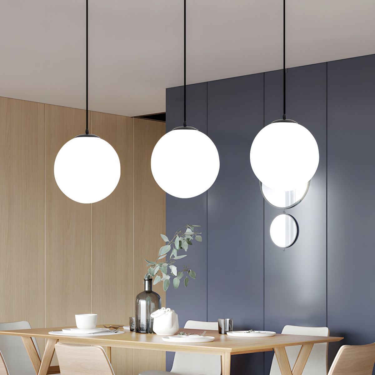 Homdiy Pendant Lighting Modern Restaurant Simple Glass Pendant Light