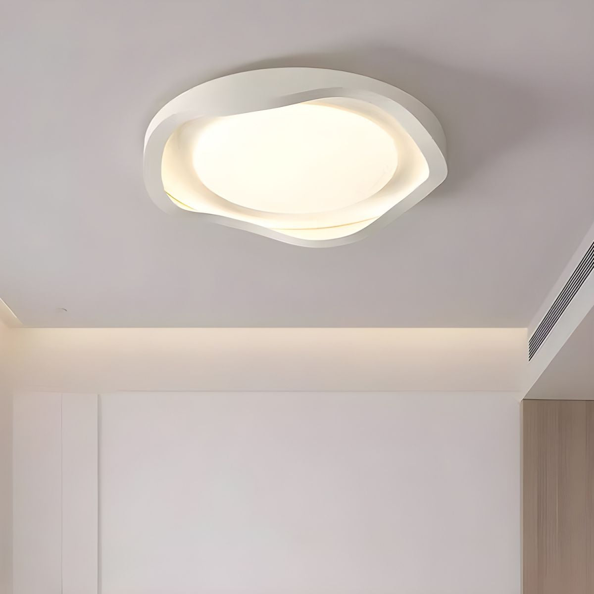 Geometric LED White Flush Mount Ceiling Light