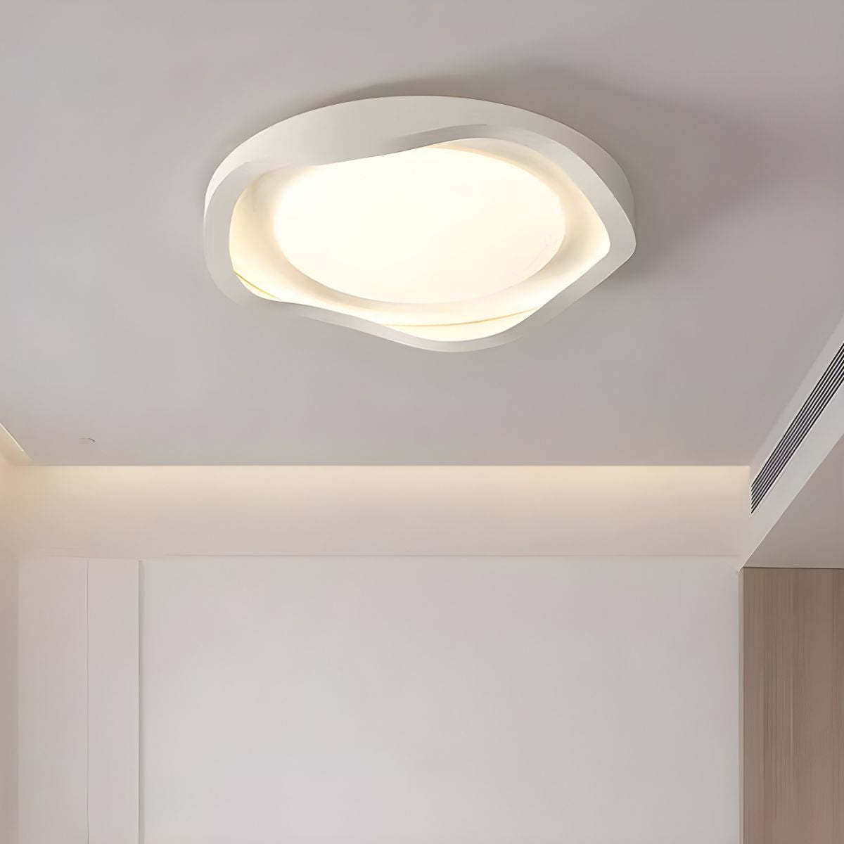 Geometric LED White Flush Mount Ceiling Light