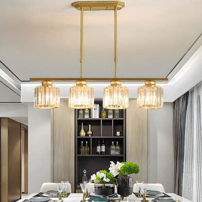 Nordic Multi-Head Designer Long Gold Island Lamps