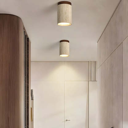 Stone Simplicity Cylindrical Hallway Ceiling Light