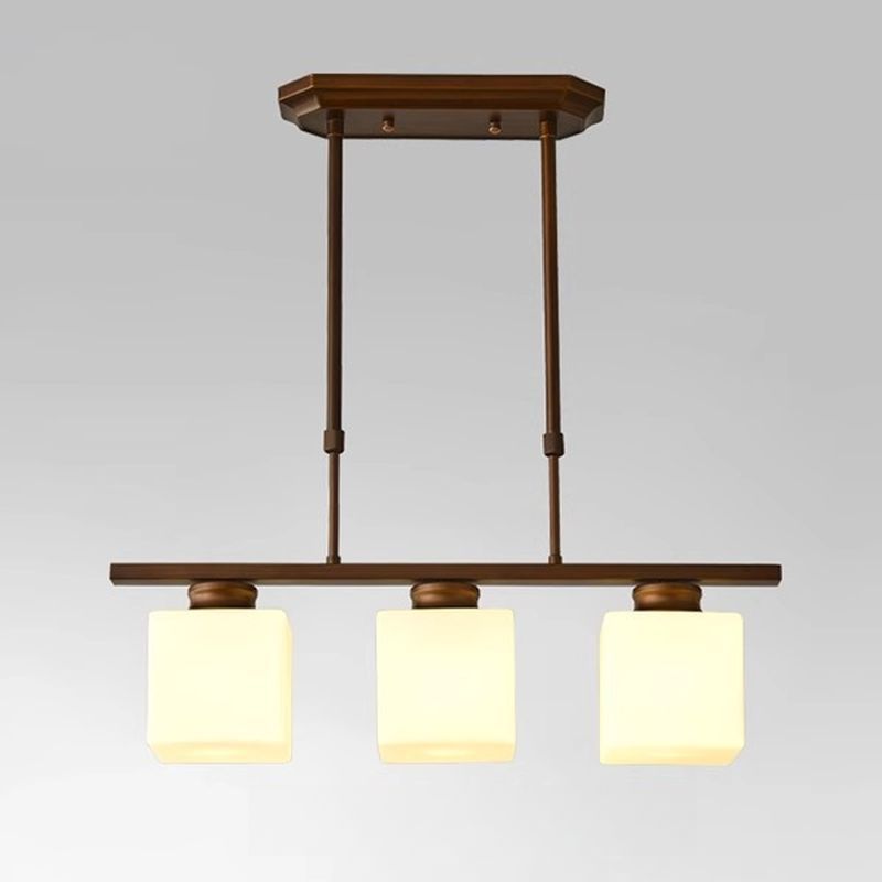 Simple Multi-Head Glass Kitchen Island Ceiling Lighting