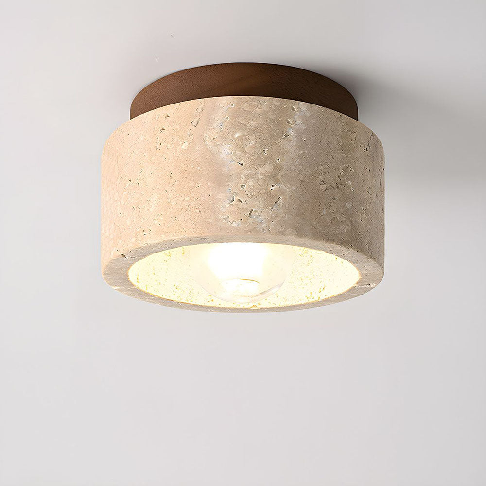Stone Simplicity Cylindrical Hallway Ceiling Light