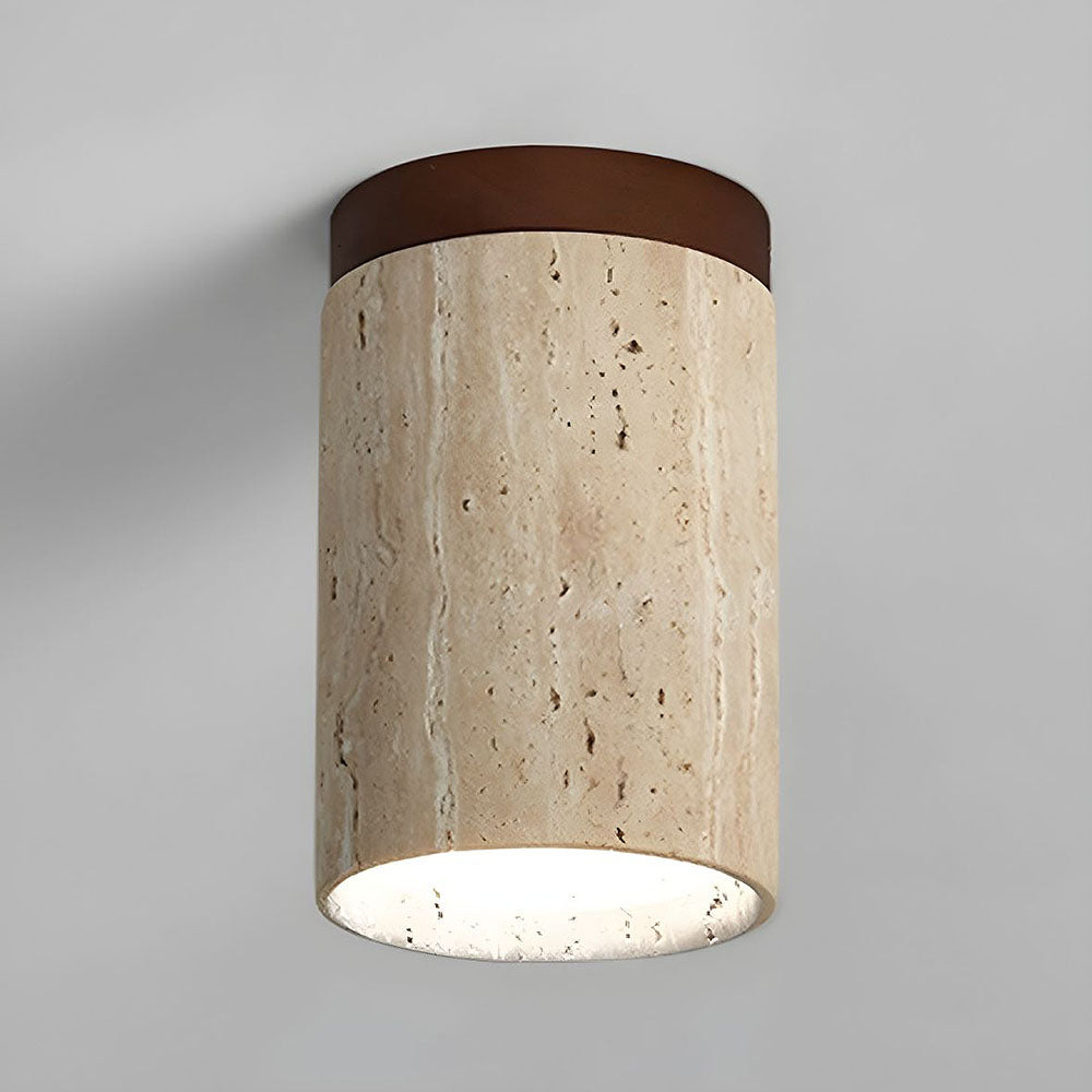 Stone Simplicity Cylindrical Hallway Ceiling Light