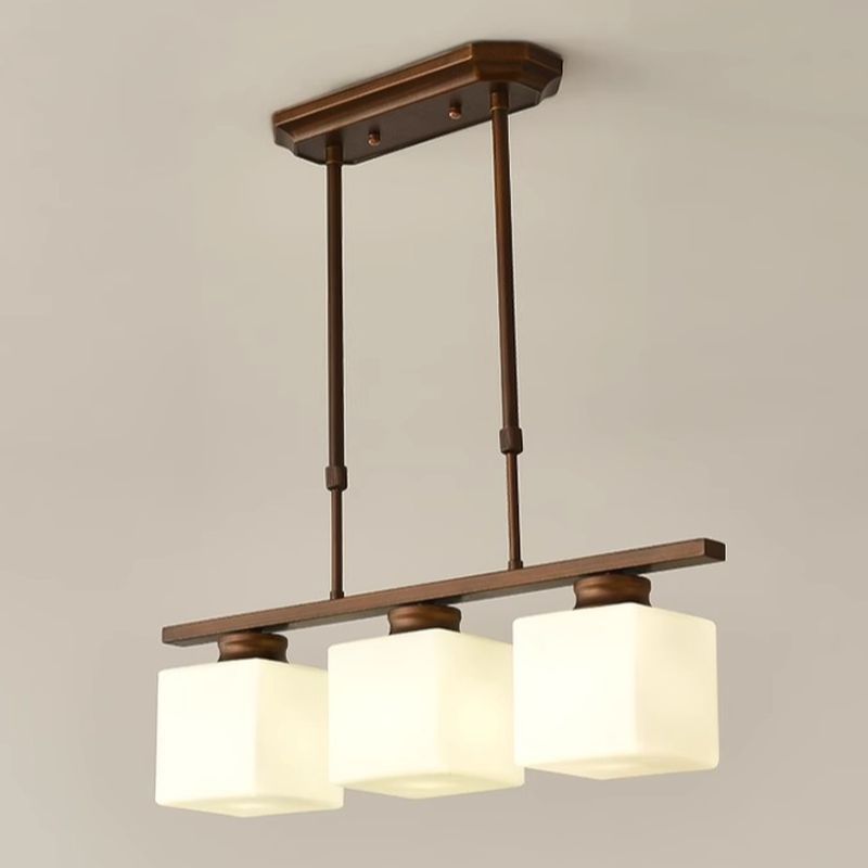 Simple Multi-Head Glass Kitchen Island Ceiling Lighting