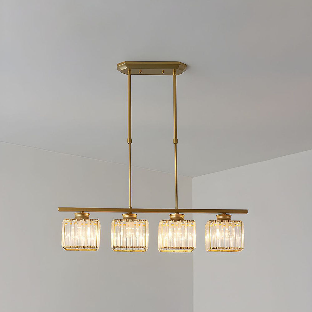 Nordic Multi-Head Designer Long Gold Island Lamps
