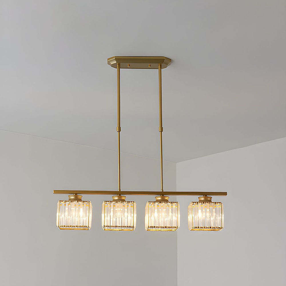 Nordic Multi-Head Designer Long Gold Island Lamps