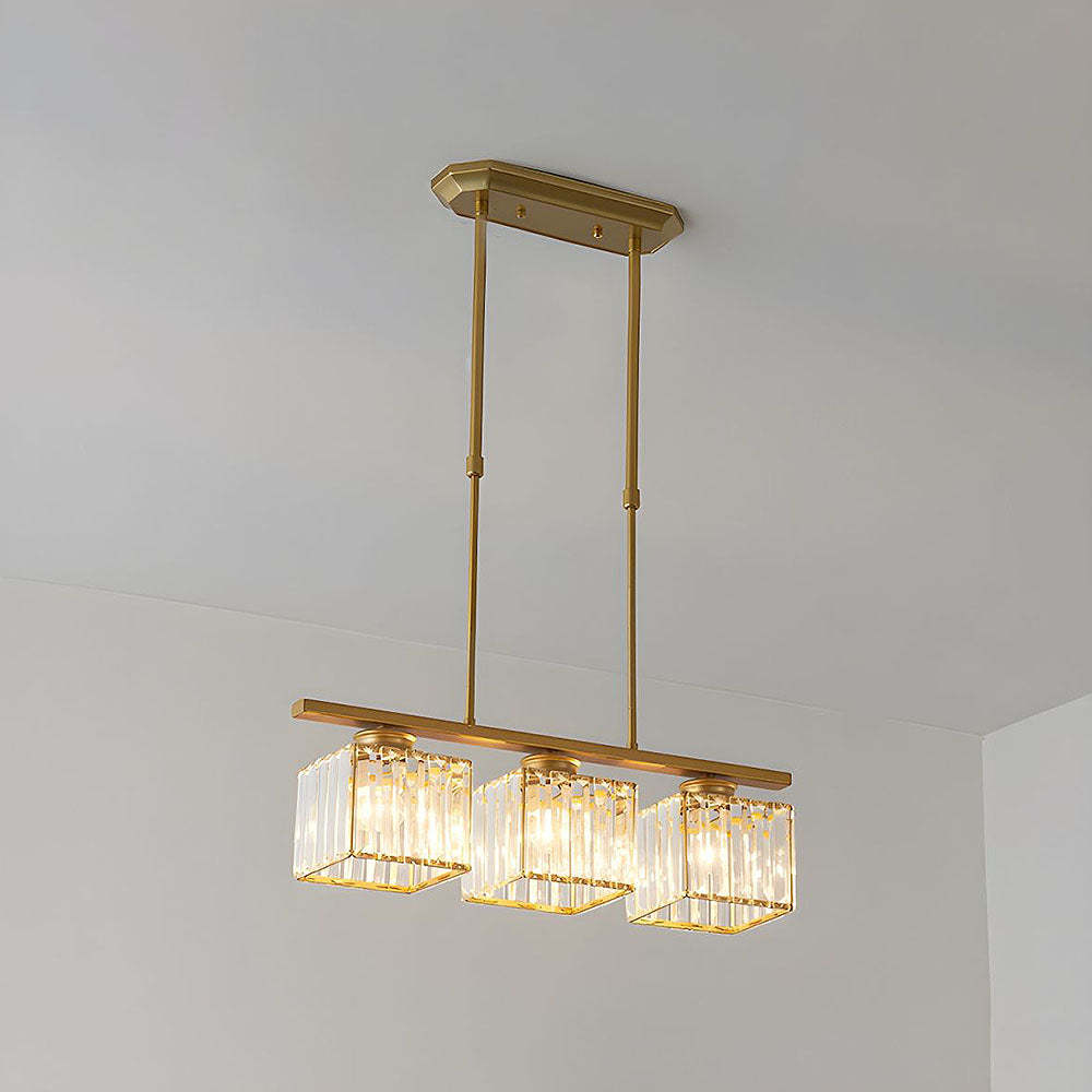 Nordic Multi-Head Designer Long Gold Island Lamps