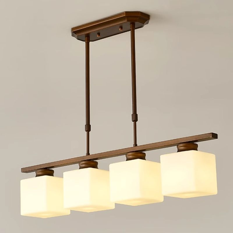 Simple Multi-Head Glass Kitchen Island Ceiling Lighting