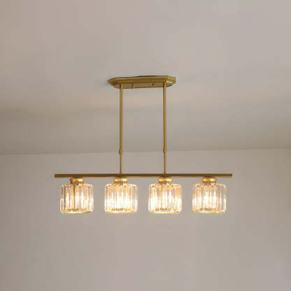 Nordic Multi-Head Designer Long Gold Island Lamps