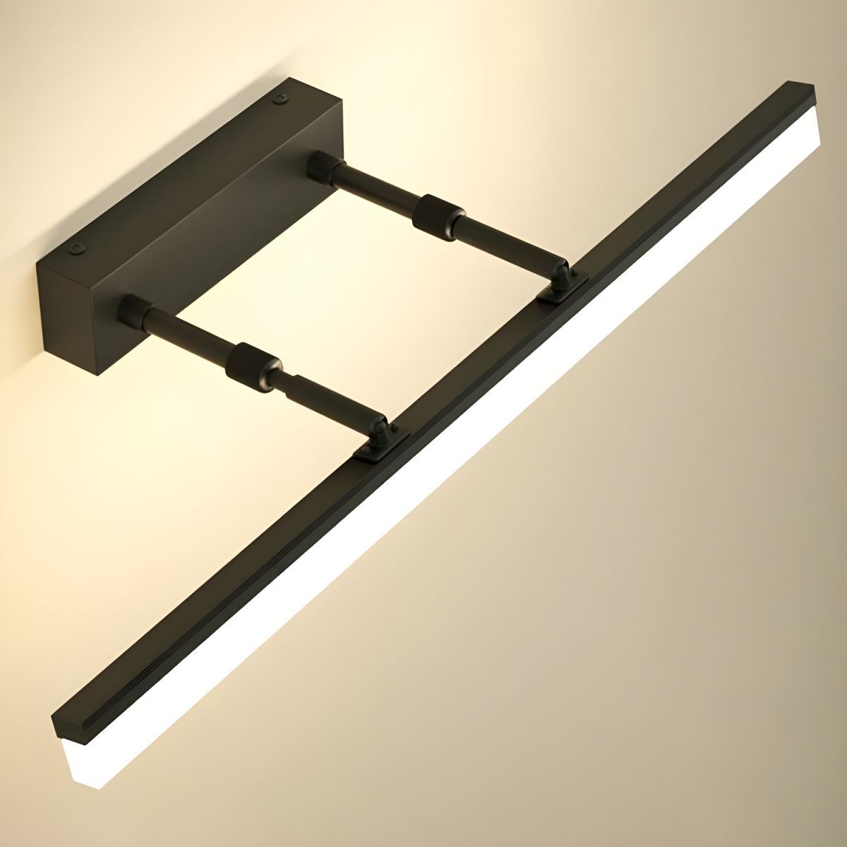 Black Modern Metal Long Wall Light For Bathroom