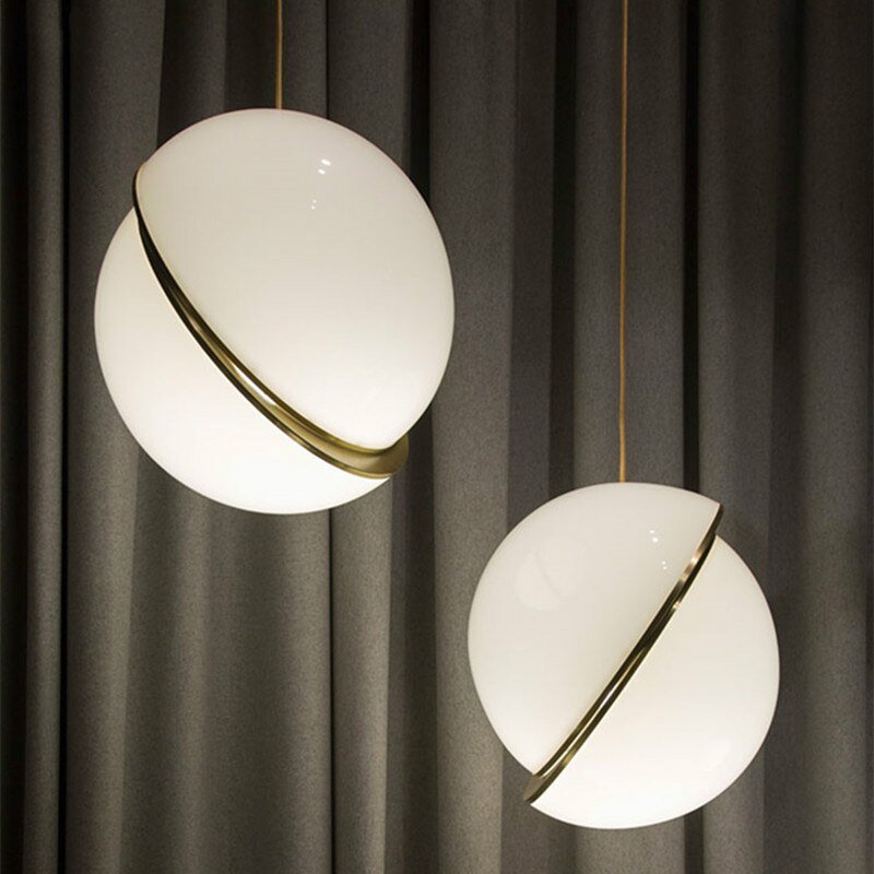 Modern White Misplaced Ball Pendant Light