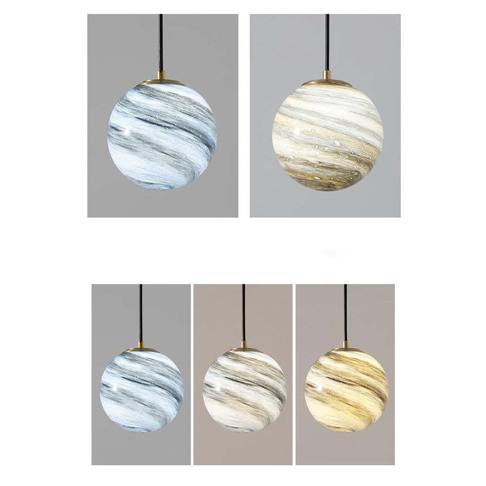 Planet Pretty Glass Pendant Light For Bedside