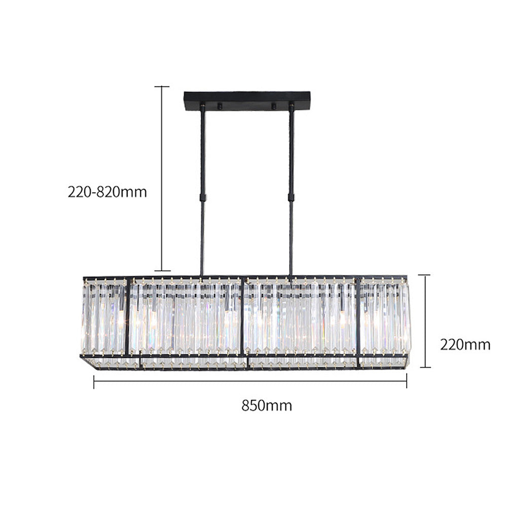 Nordic Square Crystal Island Lamps For Kitchen