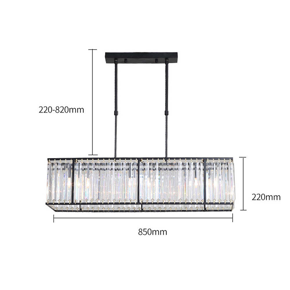 Nordic Square Crystal Island Lamps For Kitchen