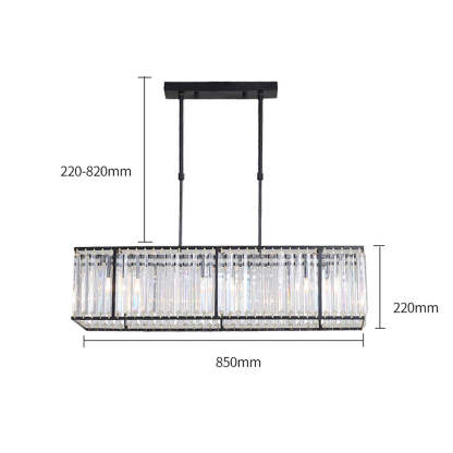 Nordic Square Crystal Island Lamps For Kitchen