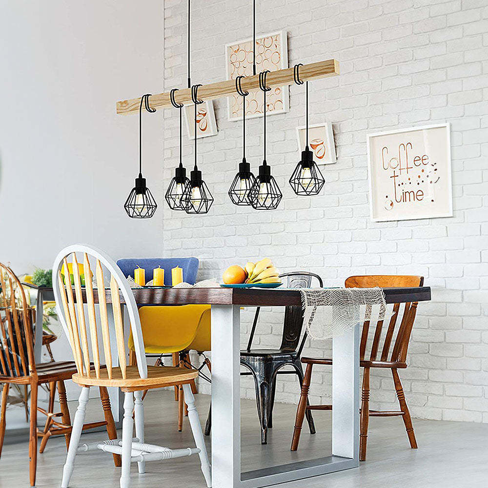 Contemporary Black Iron Ceiling Lights For Kitchen Island