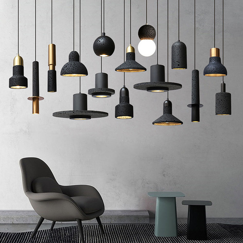 Wabi-Sabi Style Black Pendant Light For Dining Room