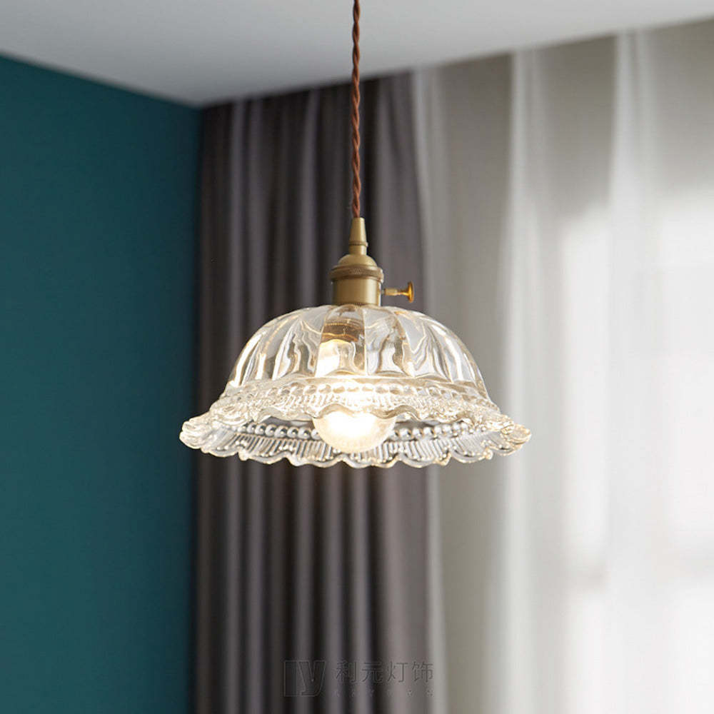 Vintage Glass Globe Pendant Light For Bedroom