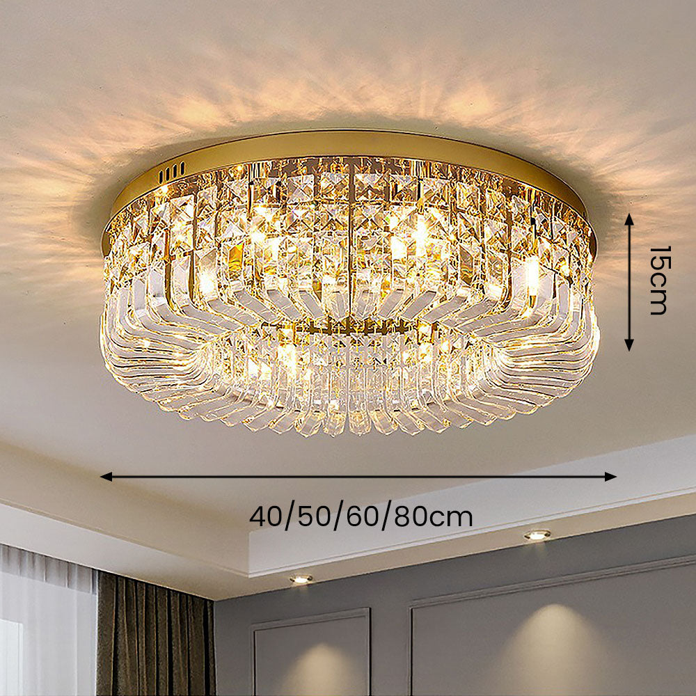 Round Crystal Bright Bedroom Ceiling Lights