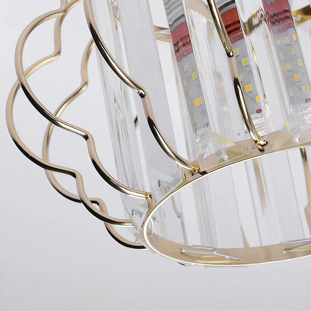 Modern Luxurious Gold Crystal Hallway Ceiling Light