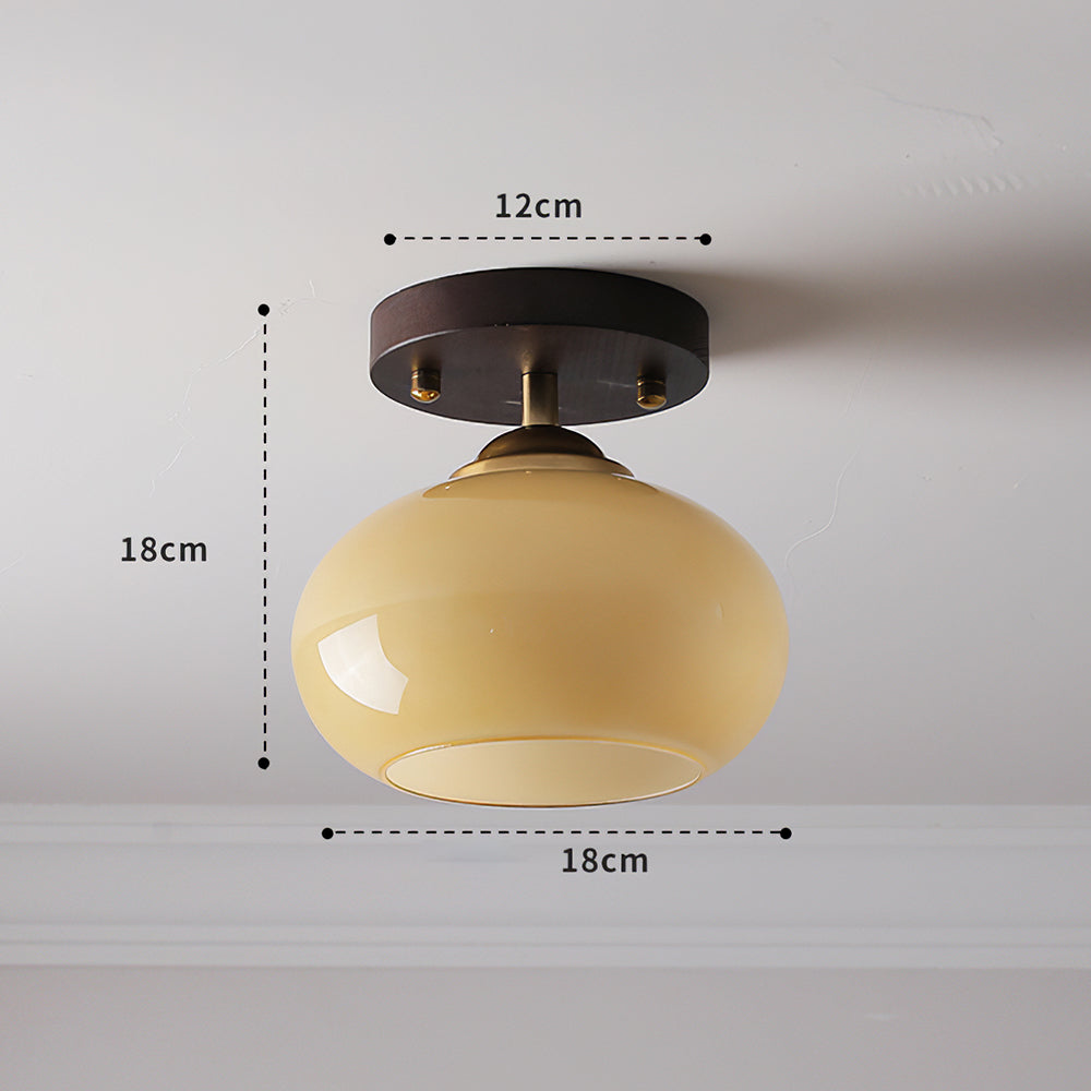 Vintage Orange Round Ceiling Bedroom Lighting