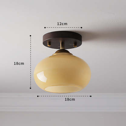 Vintage Orange Round Ceiling Bedroom Lighting