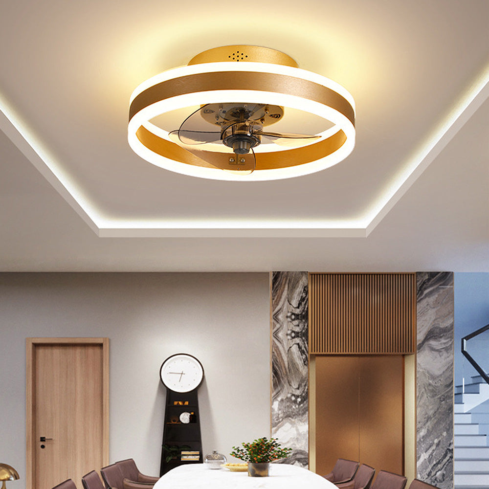 Modern Round Living Room Ceiling Fan With LED Light
