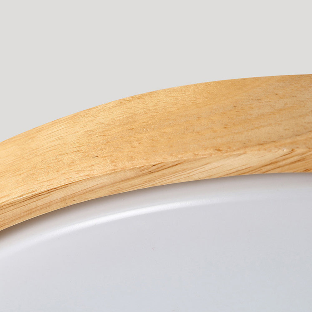 Classic Retro Wood And Acrylic LED Ceiling Light For Living Room