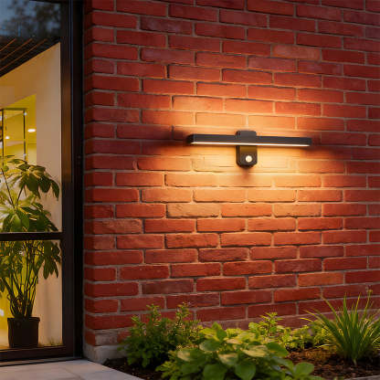 Art Deco Adjustable Geometric Black Aluminum Exterior House Lighting for Courtyard Driveway