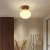 Homdiy Ceiling Lamp Nordic Walnut Hallway Semi-Flush Ceiling Light
