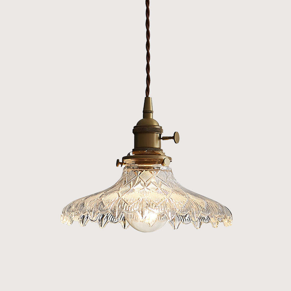 Vintage Glass Transparent Pendant Lighting For Bedroom