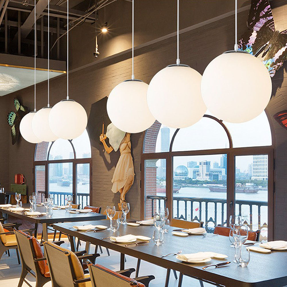 Modern Restaurant Simple Glass Pendant Light
