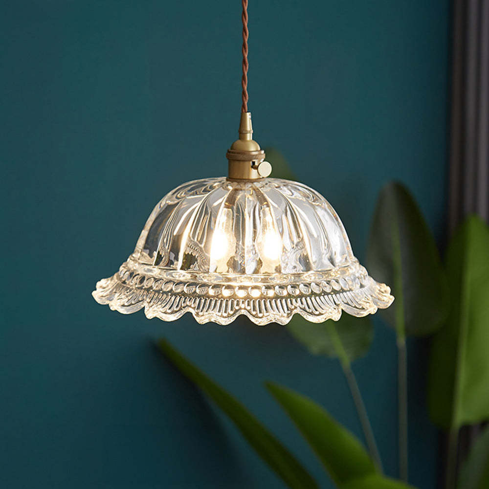 Vintage Glass Globe Pendant Light For Bedroom