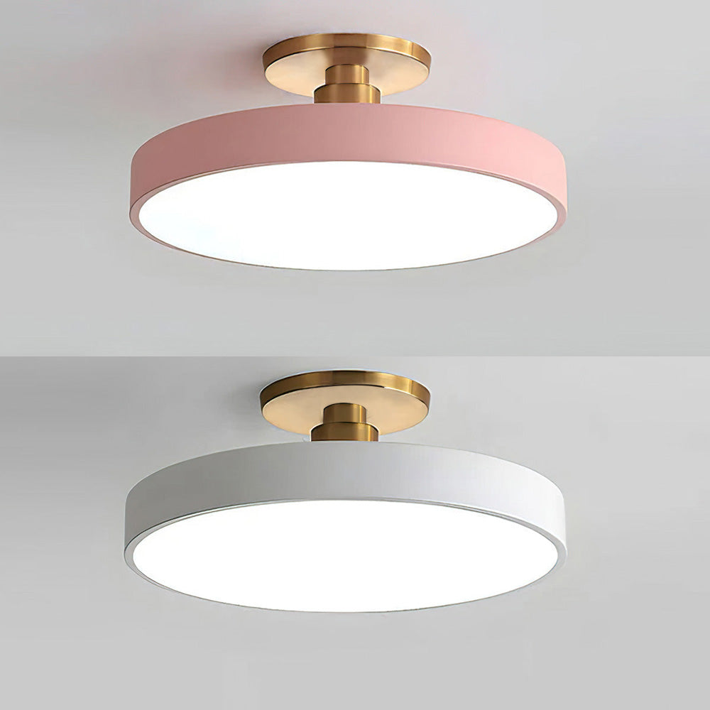 Homdiy Modern Ceiling Lights Simple Circular LED Semi Flush Mount Ceiling Light 