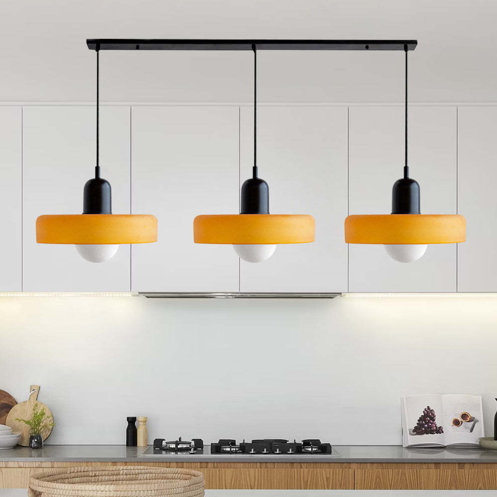 3 Heads Minimalism Art Decor Glass Pendant Light For Kitchen