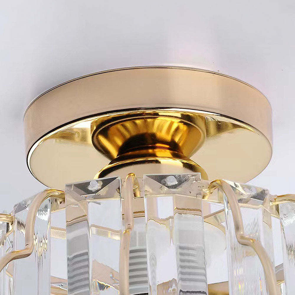 Modern Luxurious Gold Crystal Hallway Ceiling Light