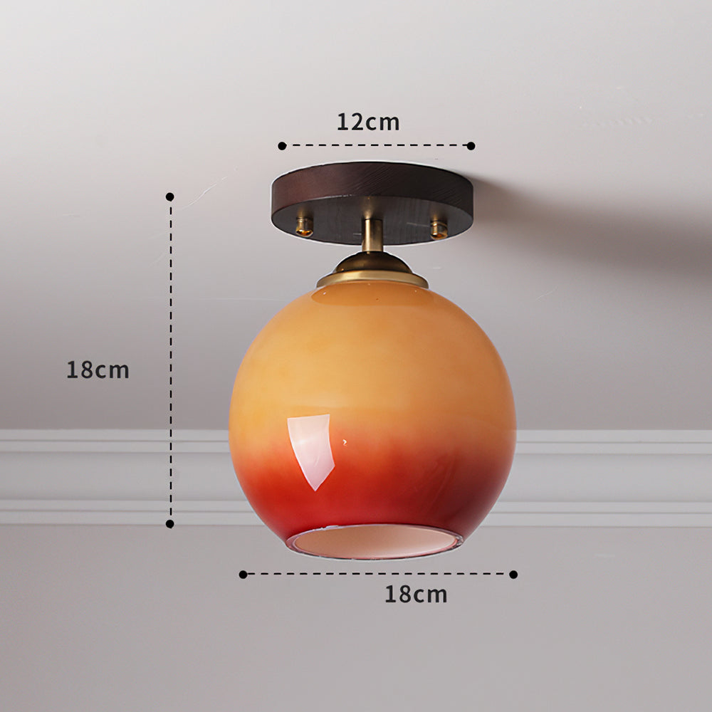 Vintage Orange Round Ceiling Bedroom Lighting