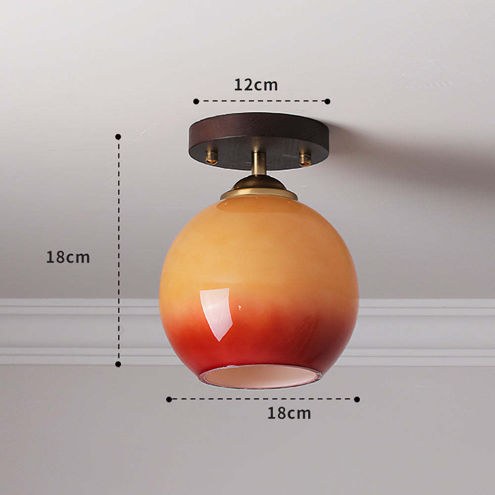 Vintage Orange Round Ceiling Bedroom Lighting