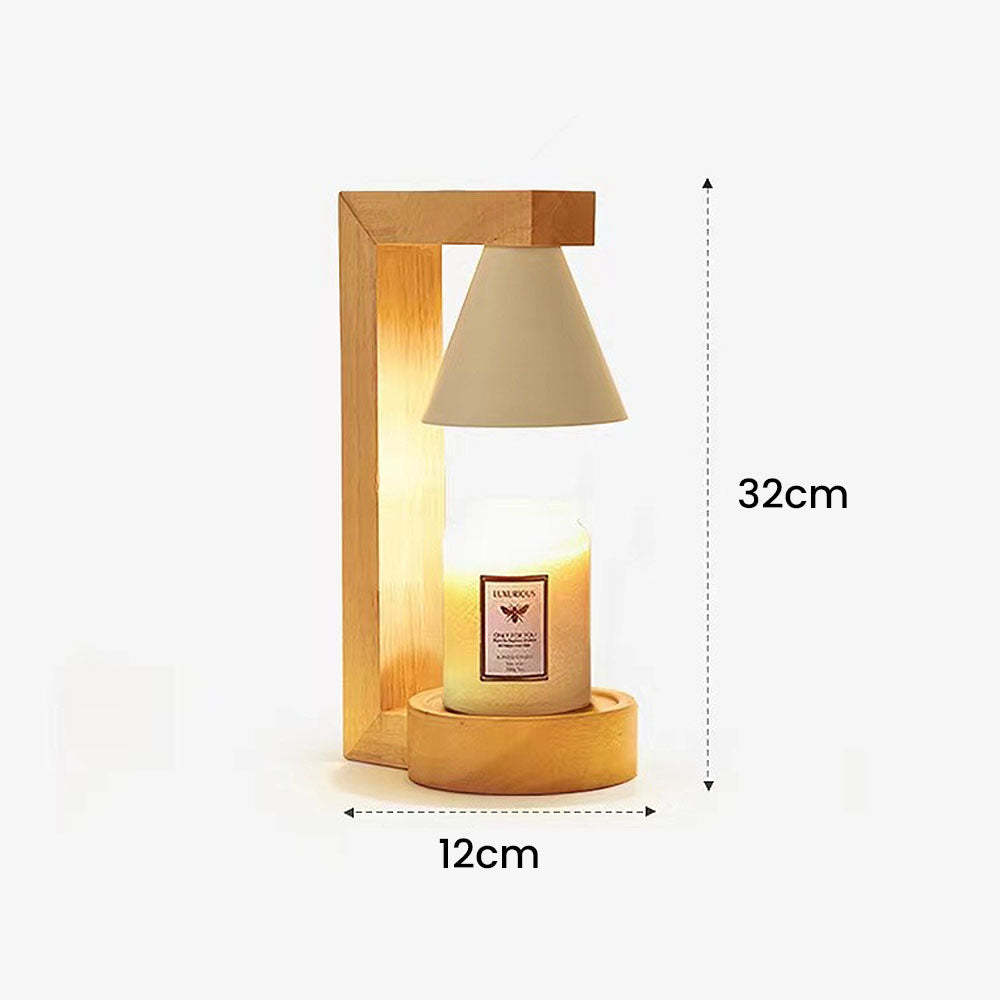 Simple Wood Bedroom Candle Warmer Lamp