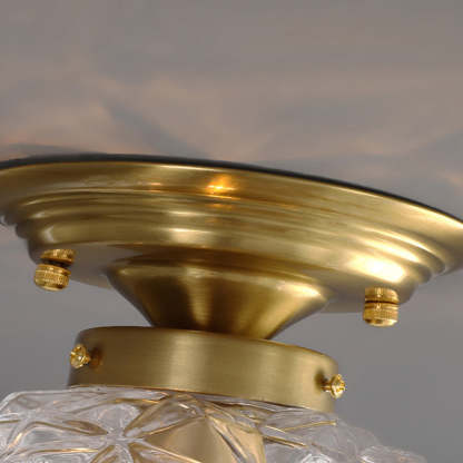 Contemporary Clear Glass Hallway Semi-Flush Ceiling Light