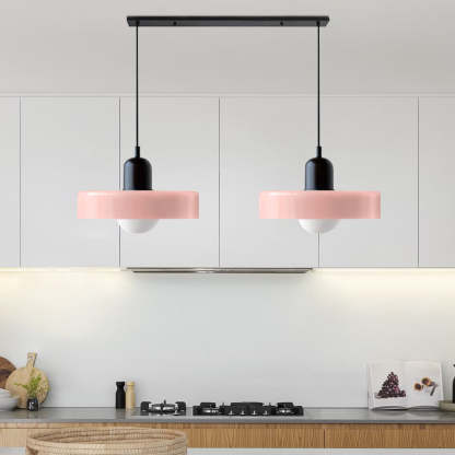 2 Lights Modern Coloured Glass Pendant Light