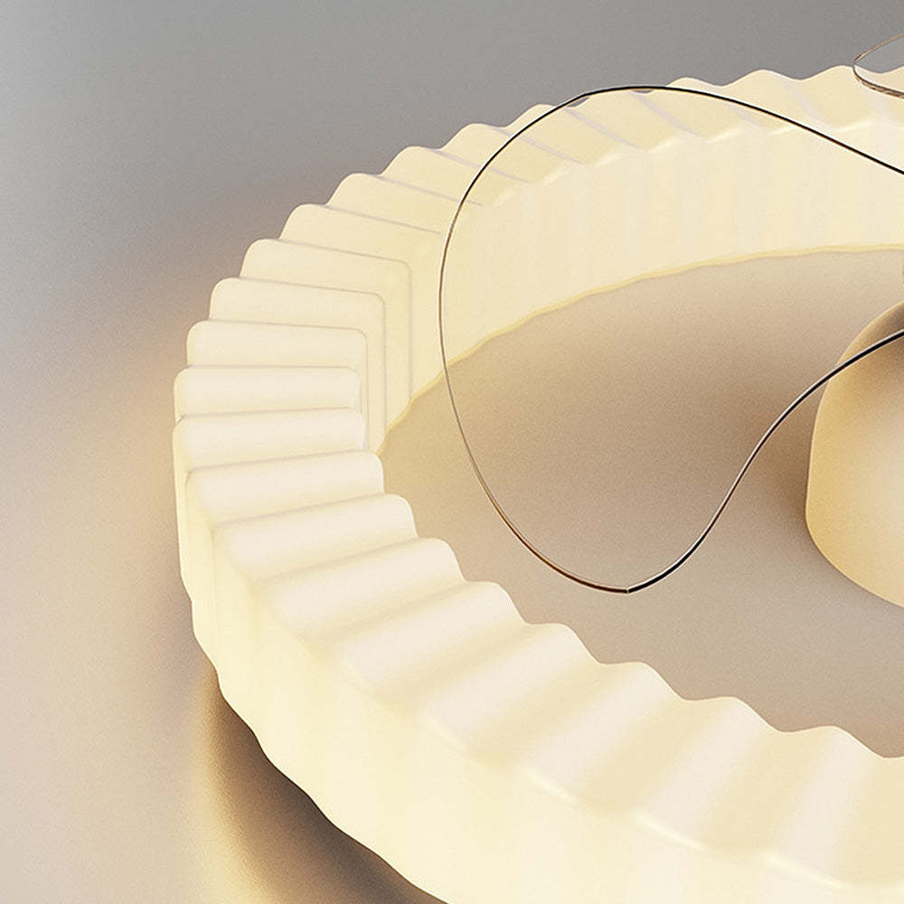 White Round Design Ceiling Fan With LED Lighting