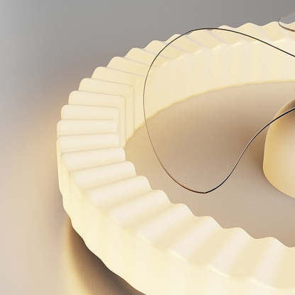 White Round Design Ceiling Fan With LED Lighting