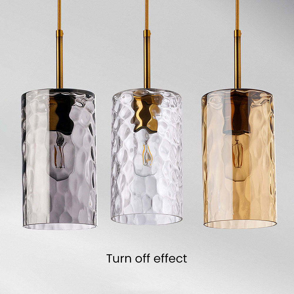 Modern Glass Clear Amber Pendant Light For Kitchen Island