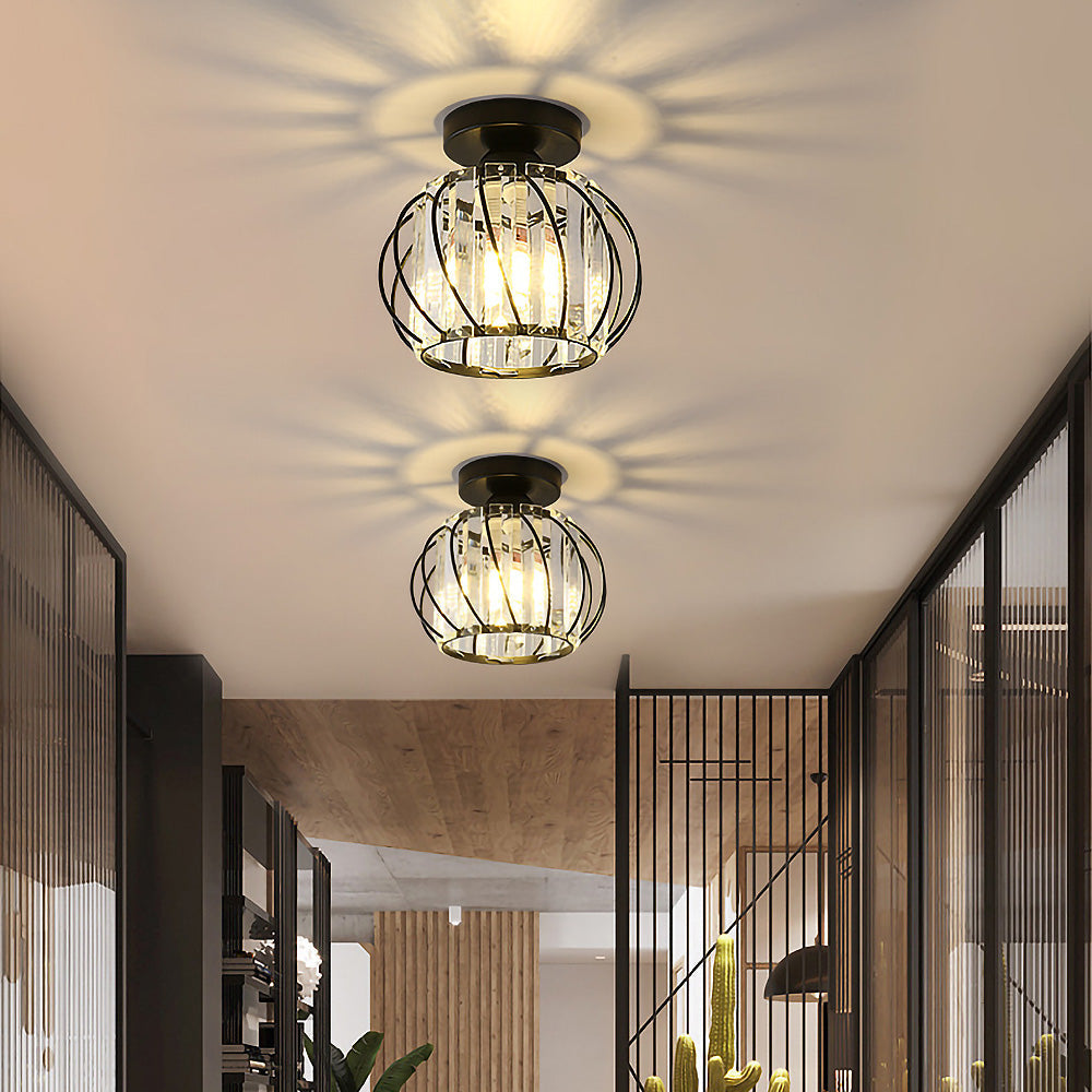Modern Glass Black Luxury Hallway Ceiling Light